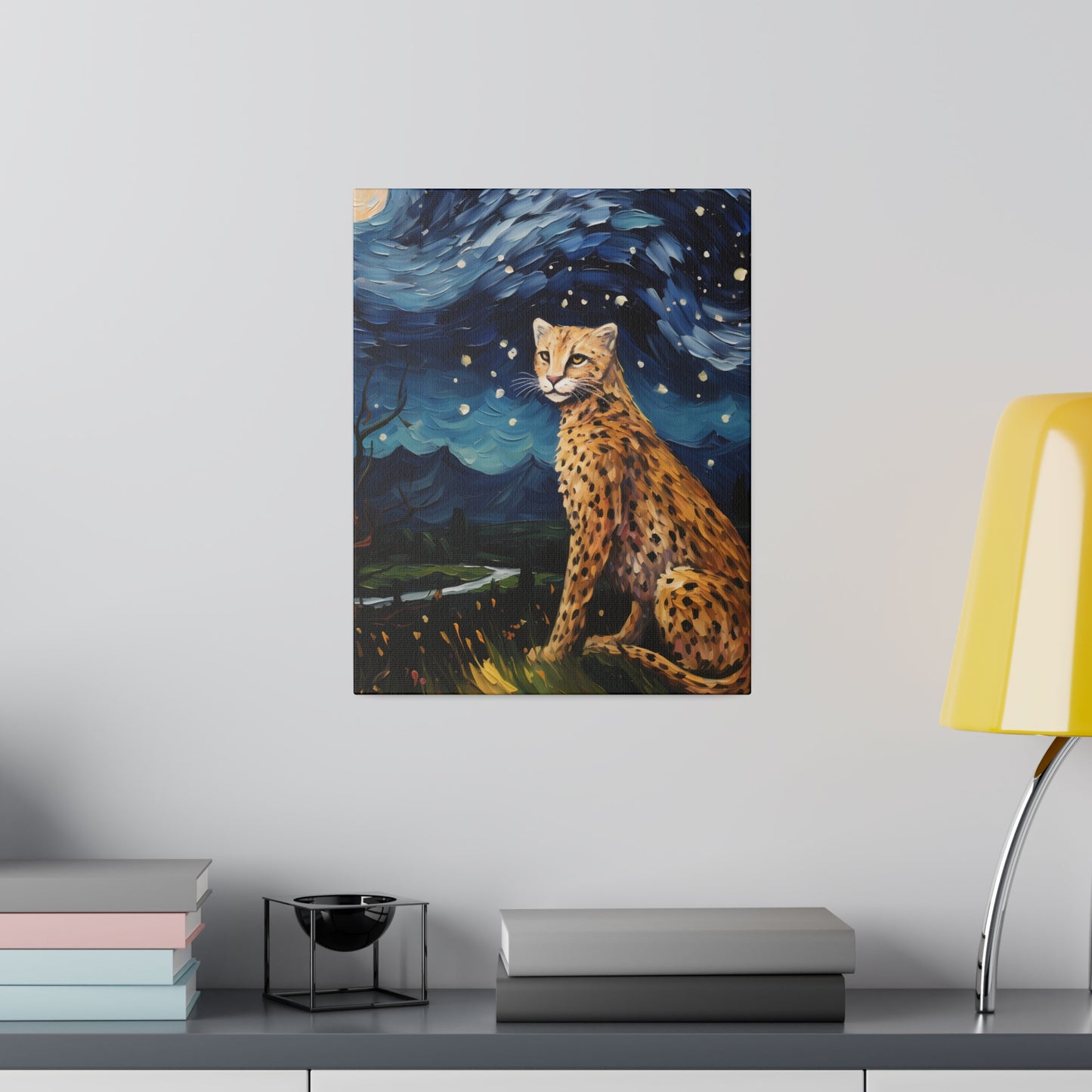 Starry Night Reimagined: Eco-Friendly Van Gogh-Style Canvas, Van Gogh Style Wall Art Starry Night Oil Painting on Stretched Canvas