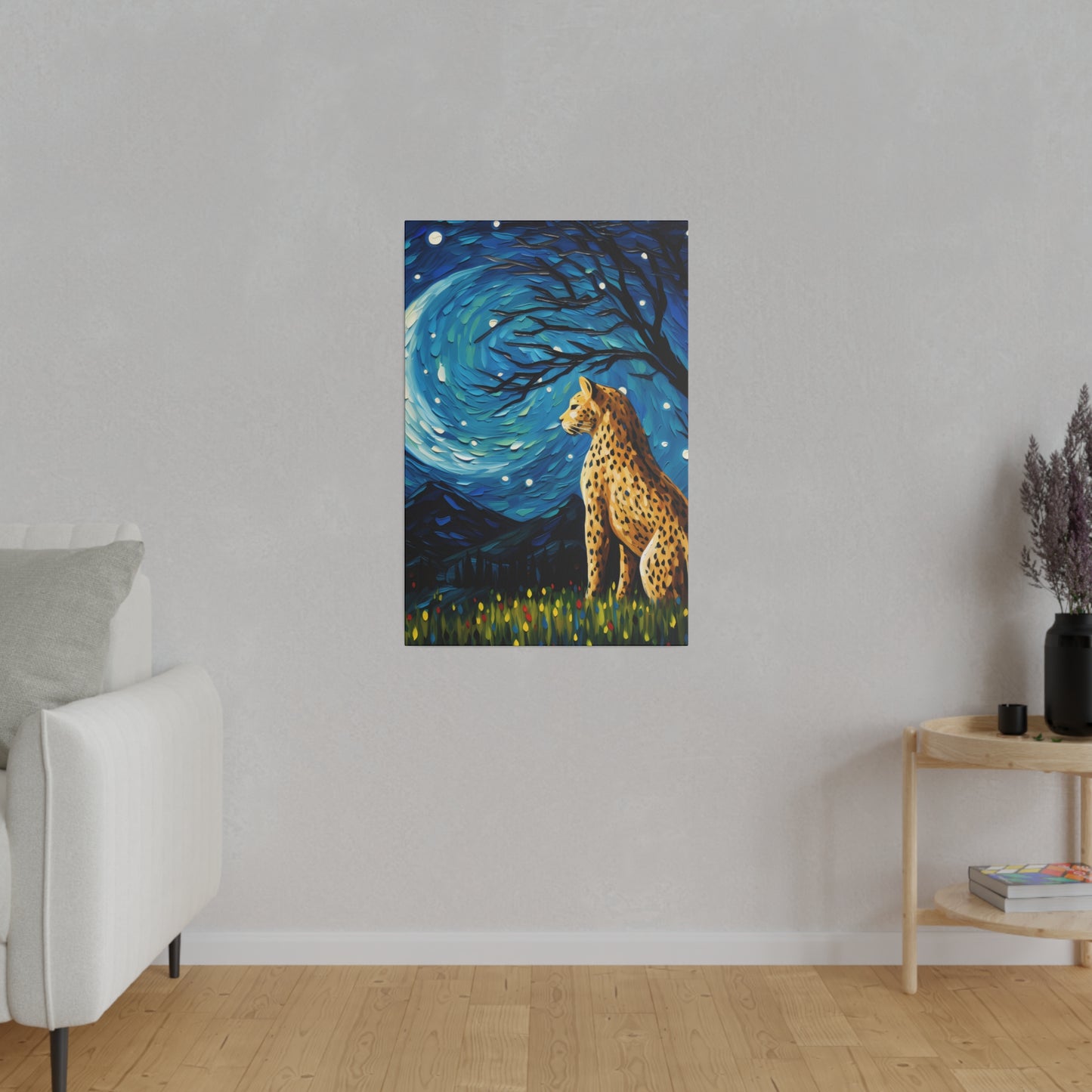 Starry Night Reimagined: Eco-Friendly Van Gogh-Style Canvas, Van Gogh Style Wall Art Starry Night Oil Painting on Stretched Canvas