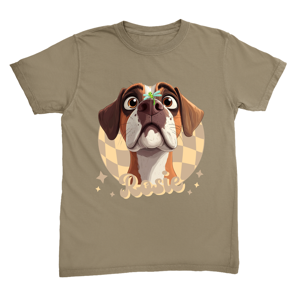 Comfort Colors 1717 Heavyweight Unisex T-Shirt - Whimsical Animal & Insect Portrait With FRONT IMAGE PLACEMENT, Dog Tee, Cat T-shirt.