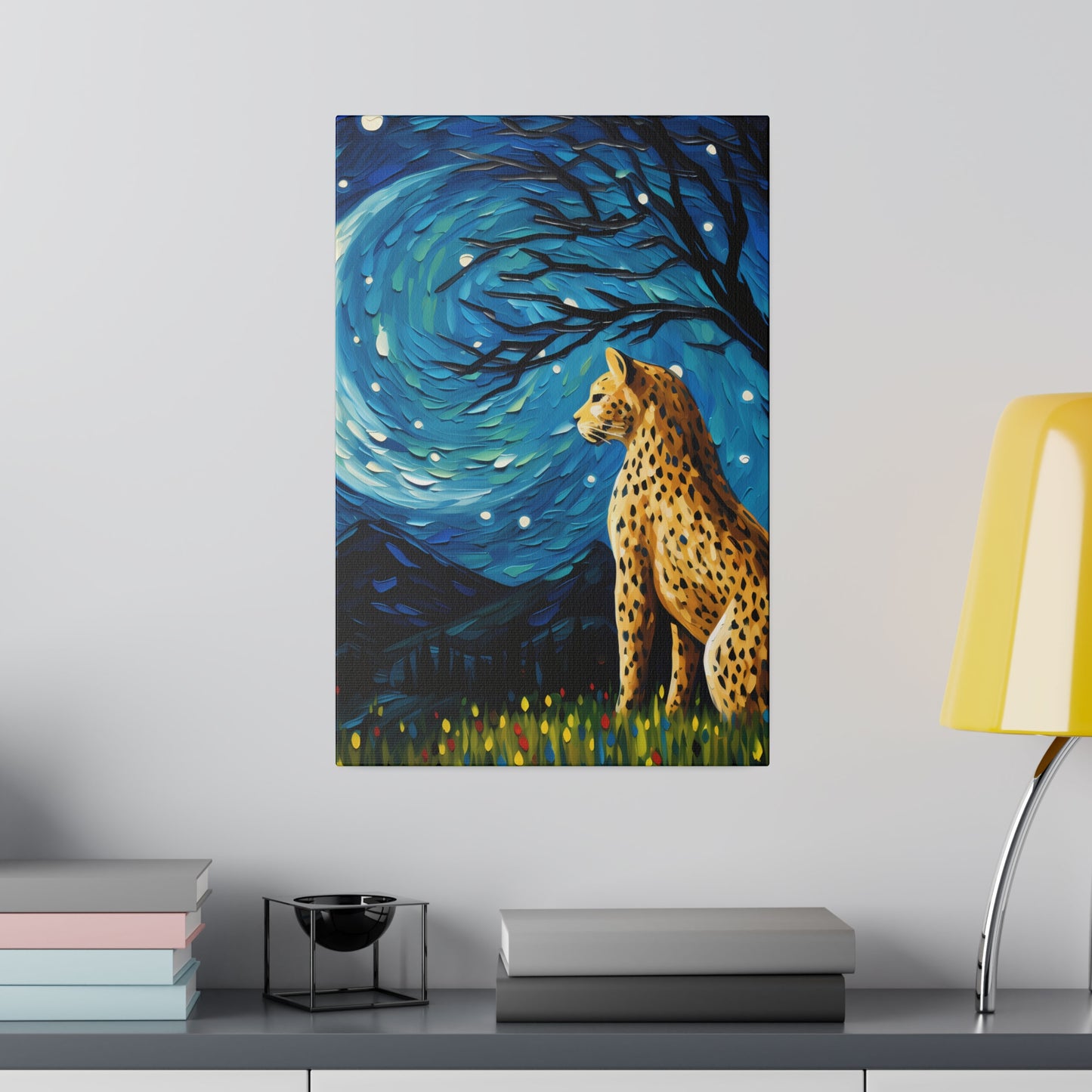 Starry Night Reimagined: Eco-Friendly Van Gogh-Style Canvas, Van Gogh Style Wall Art Starry Night Oil Painting on Stretched Canvas