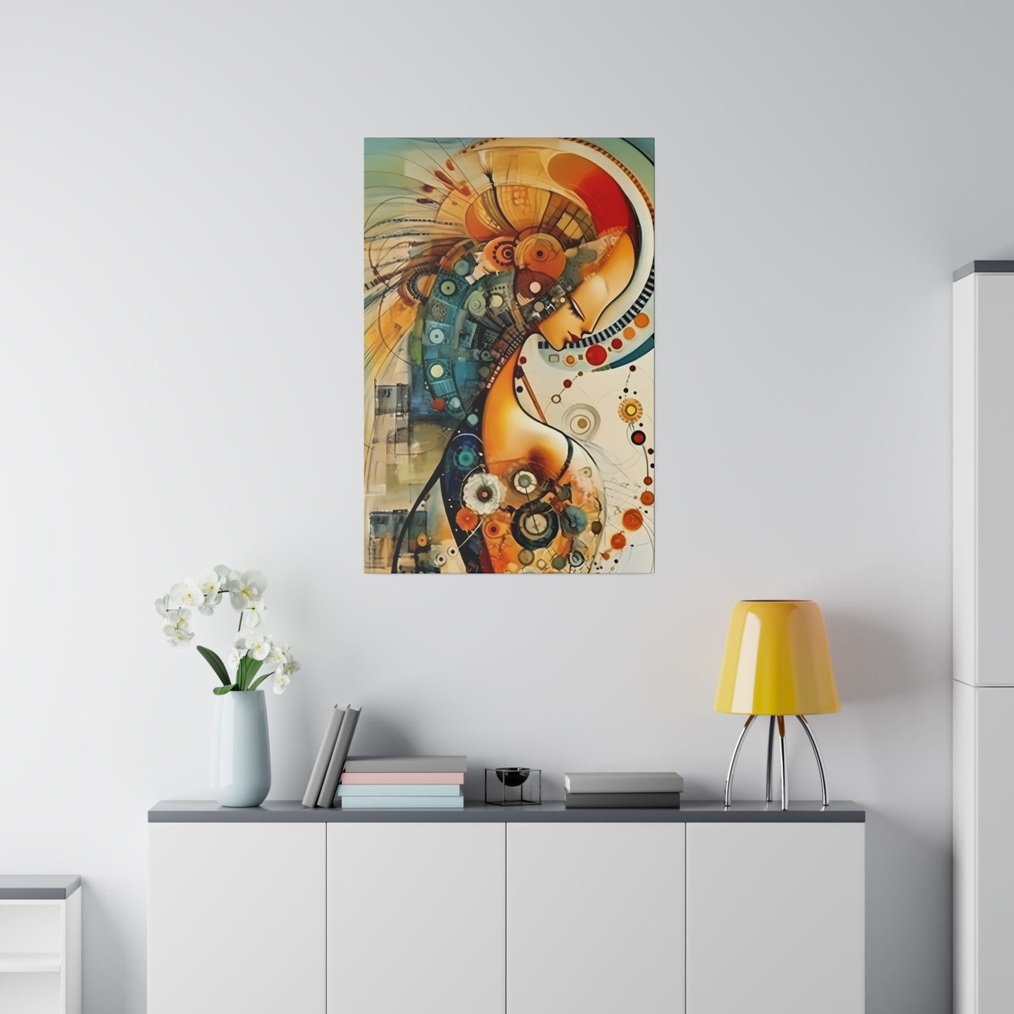 Nature's Elegance: Fibonacci Inspired Beauty - Canvas Art Celebrating Womanhood, Stretch Canvas Modern Wall Art