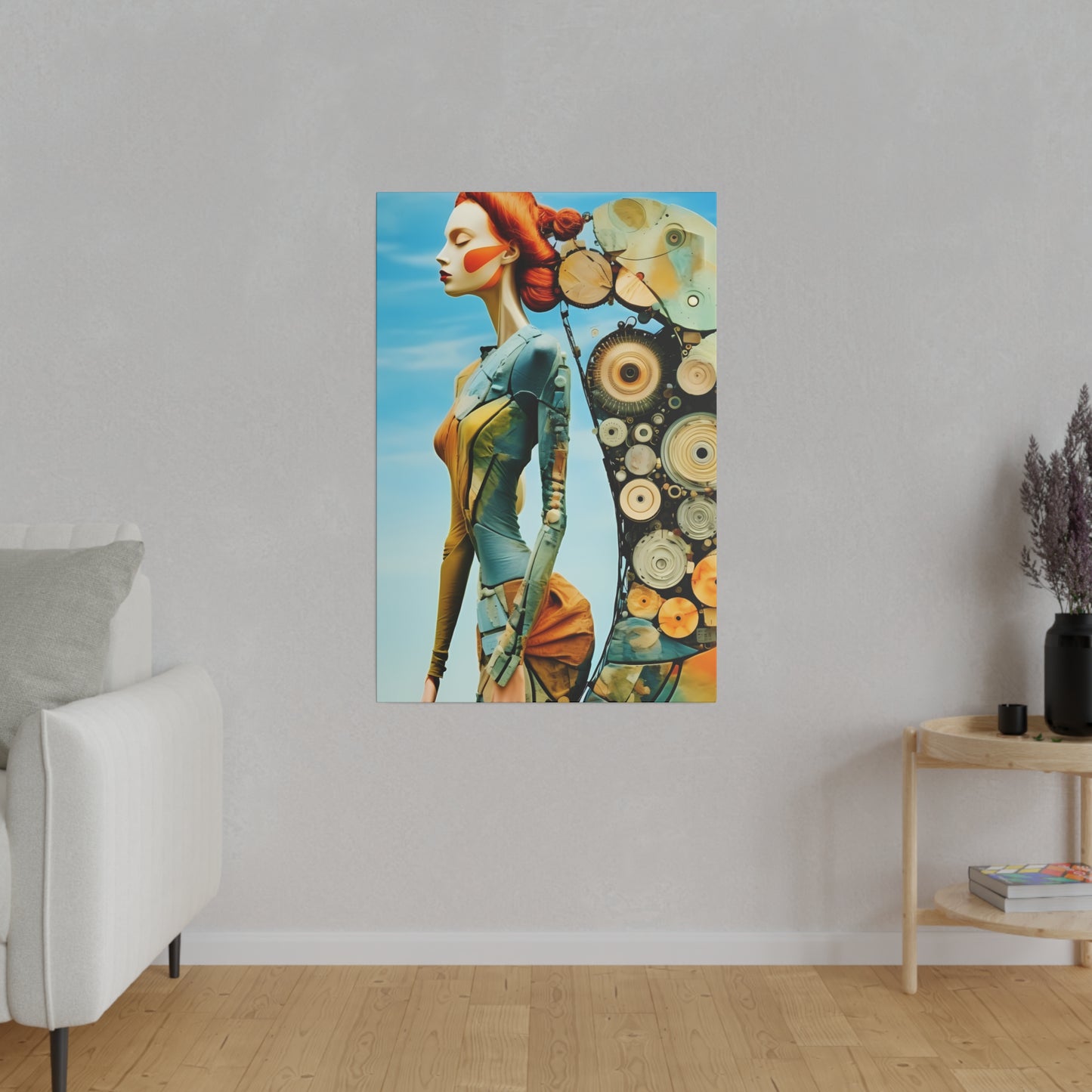 Nature's Elegance: Fibonacci Inspired Beauty - Canvas Art Celebrating Womanhood, Stretch Canvas Modern Wall Art