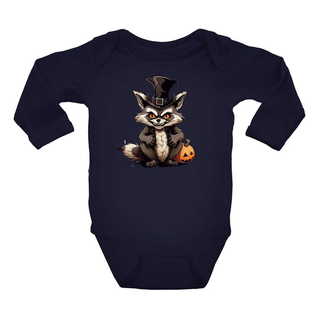 Infant Halloween Raccoon Long Sleeve Onesie