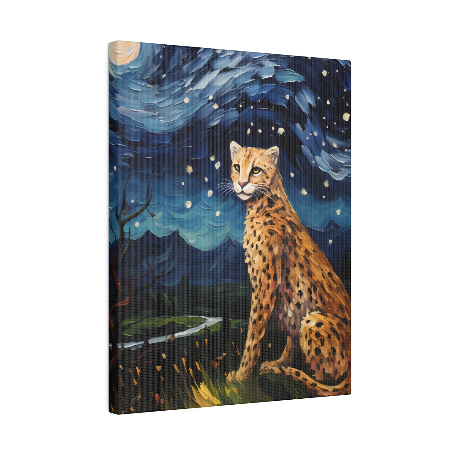 Starry Night Reimagined: Eco-Friendly Van Gogh-Style Canvas, Van Gogh Style Wall Art Starry Night Oil Painting on Stretched Canvas