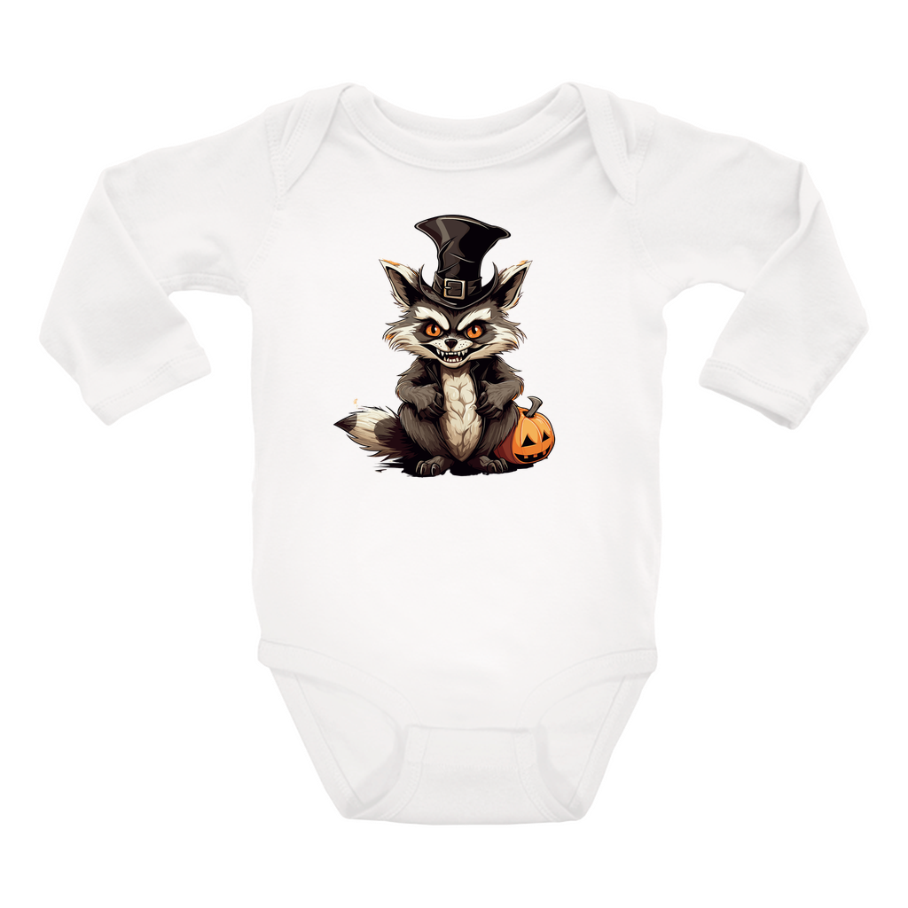 Infant Halloween Raccoon Long Sleeve Onesie