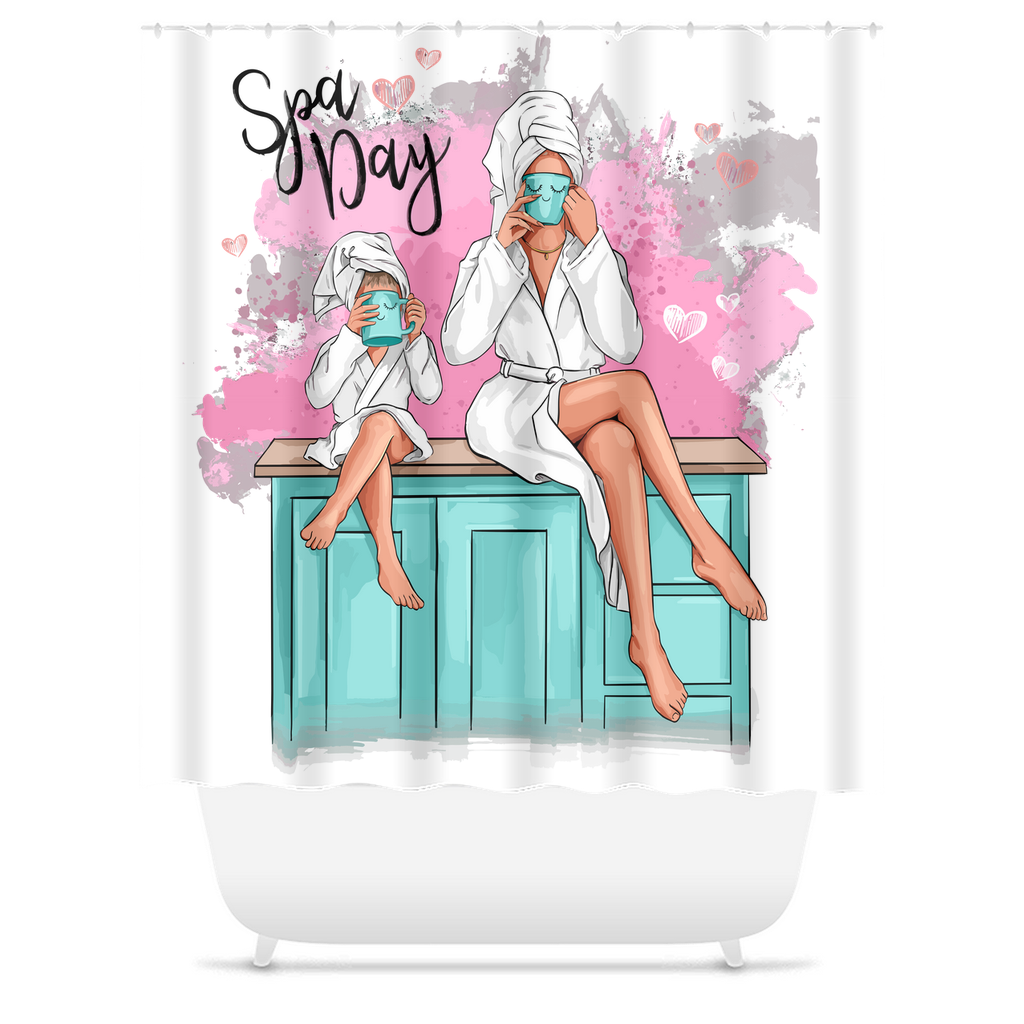 Customizable Unique Spa Day Shower Curtain, Mother And Daughter - Eleg –  Mellimar Gifts