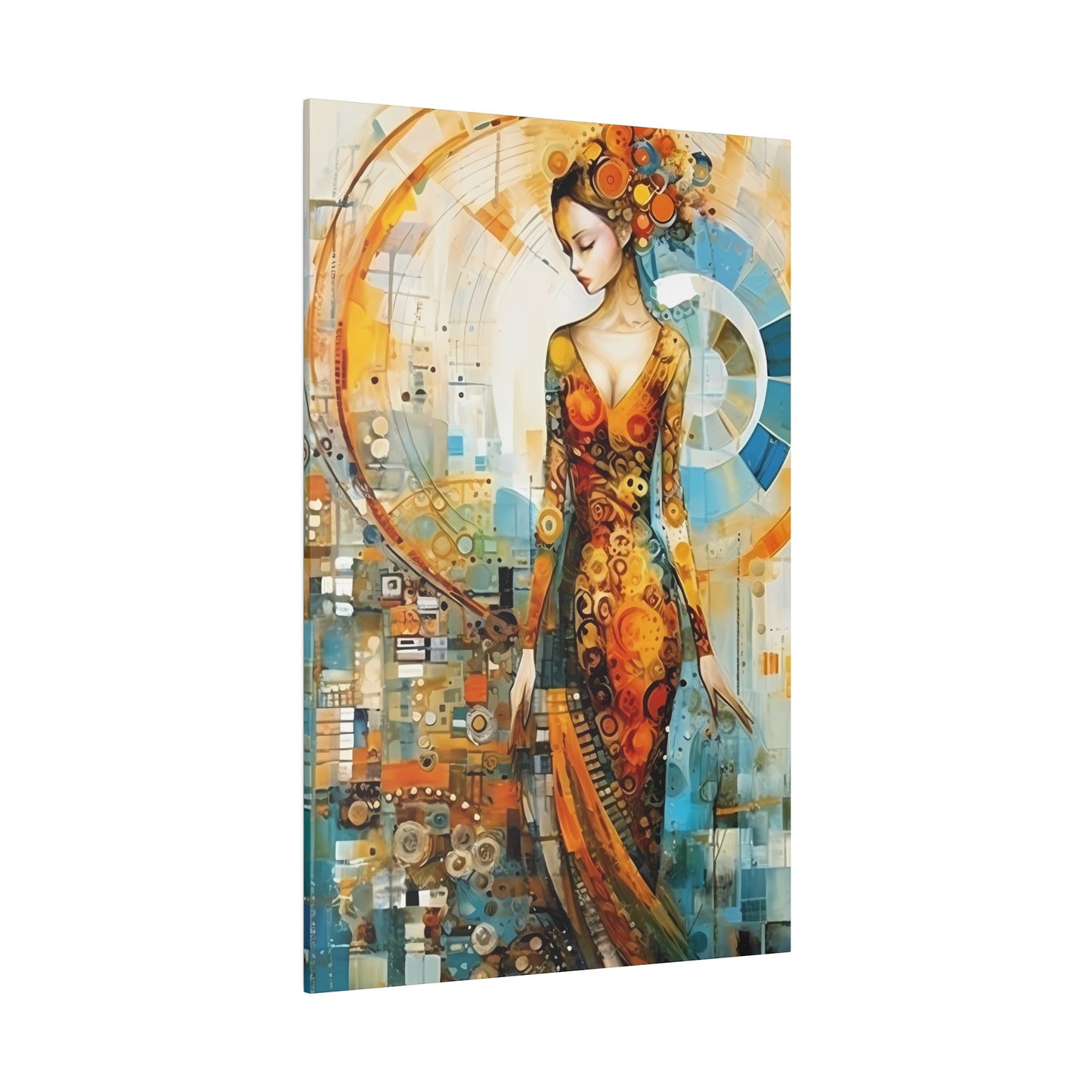 Nature's Elegance: Fibonacci Inspired Beauty - Canvas Art Celebrating Womanhood, Stretch Canvas Modern Wall Art