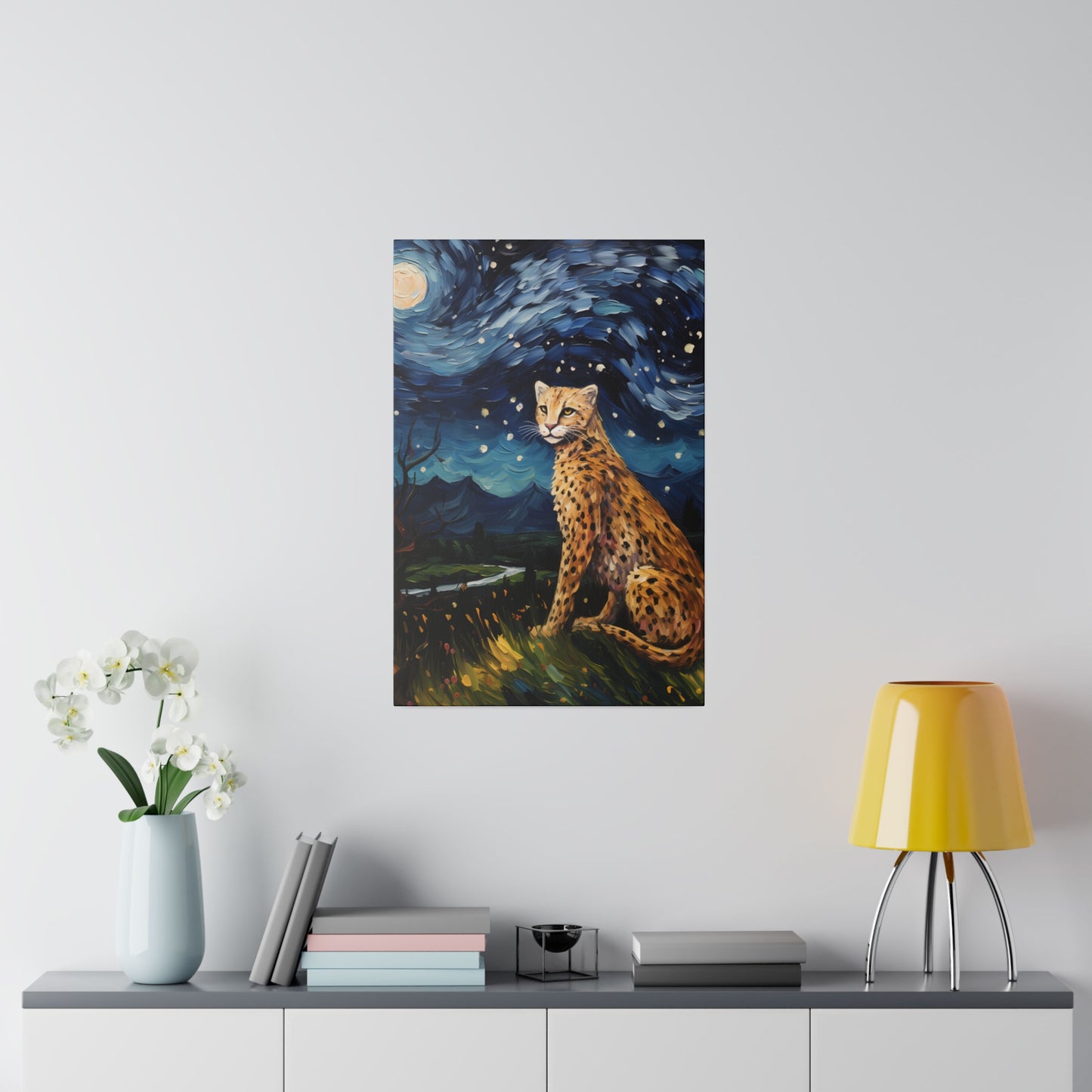 Starry Night Reimagined: Eco-Friendly Van Gogh-Style Canvas, Van Gogh Style Wall Art Starry Night Oil Painting on Stretched Canvas