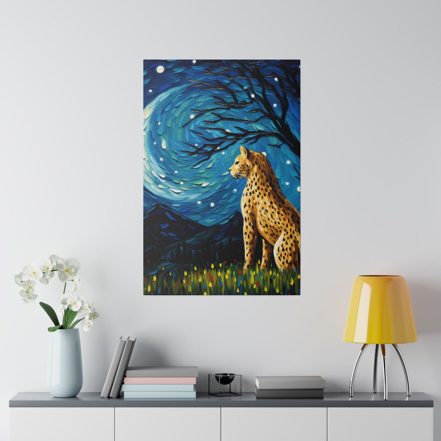 Starry Night Reimagined: Eco-Friendly Van Gogh-Style Canvas, Van Gogh Style Wall Art Starry Night Oil Painting on Stretched Canvas