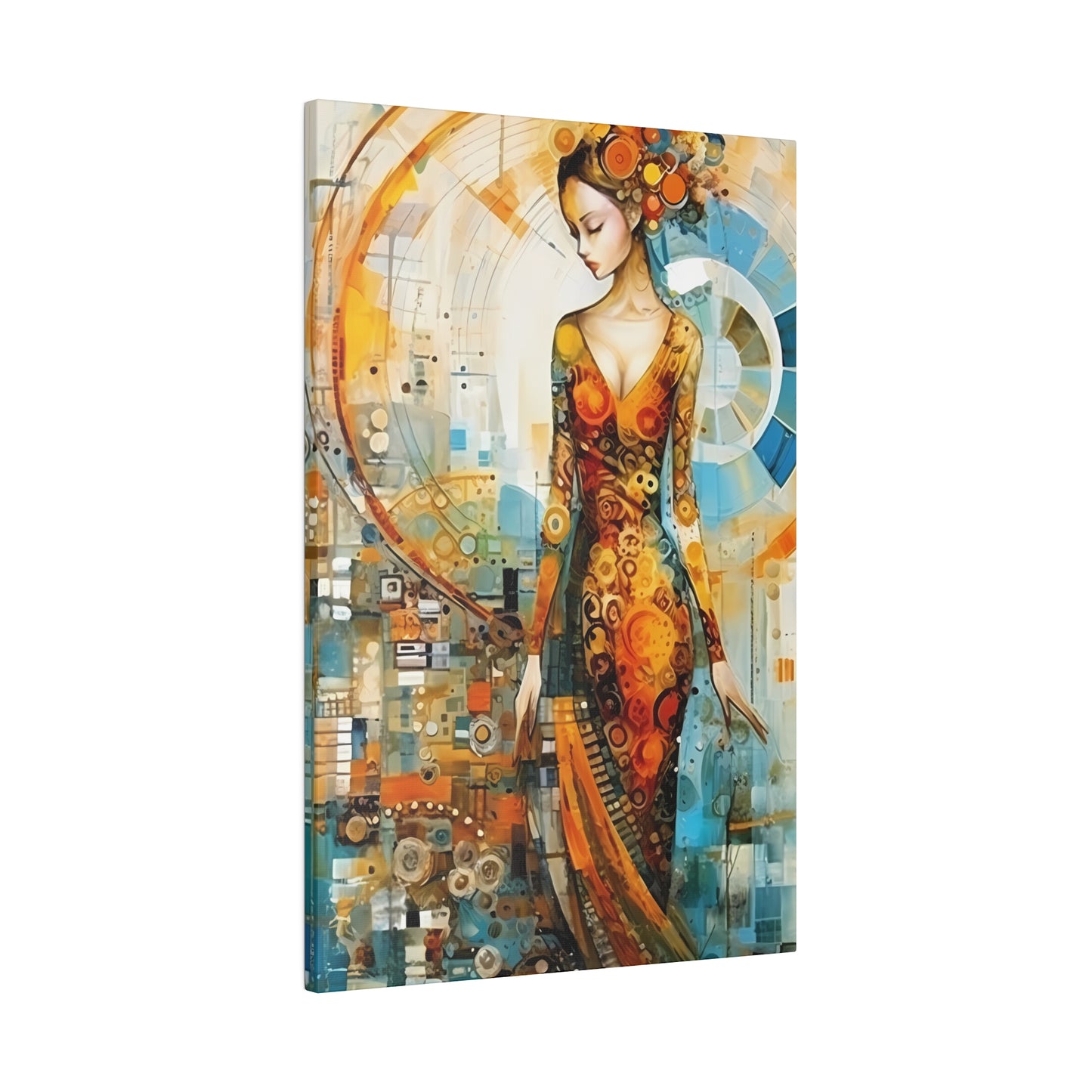 Nature's Elegance: Fibonacci Inspired Beauty - Canvas Art Celebrating Womanhood, Stretch Canvas Modern Wall Art