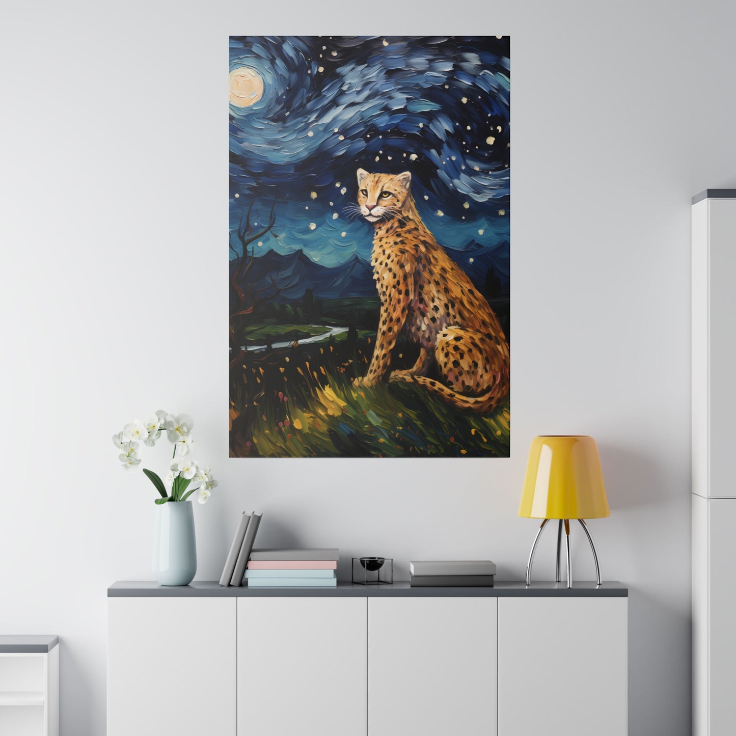 Starry Night Reimagined: Eco-Friendly Van Gogh-Style Canvas, Van Gogh Style Wall Art Starry Night Oil Painting on Stretched Canvas