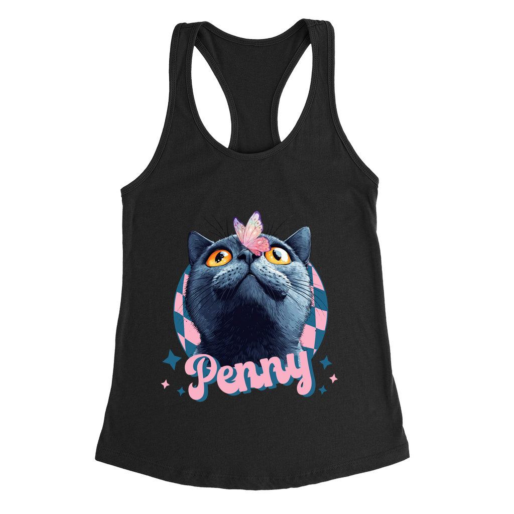 Next Level 1533 Women’s Racerback Tank Top – Whimsical Animal & Insect Portrait.