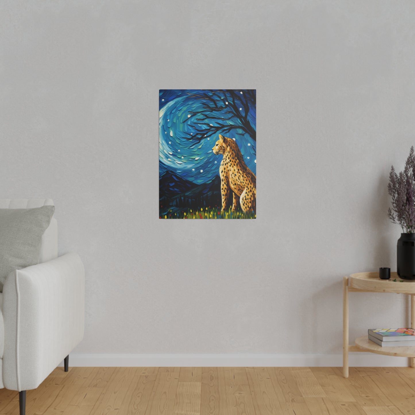 Starry Night Reimagined: Eco-Friendly Van Gogh-Style Canvas, Van Gogh Style Wall Art Starry Night Oil Painting on Stretched Canvas