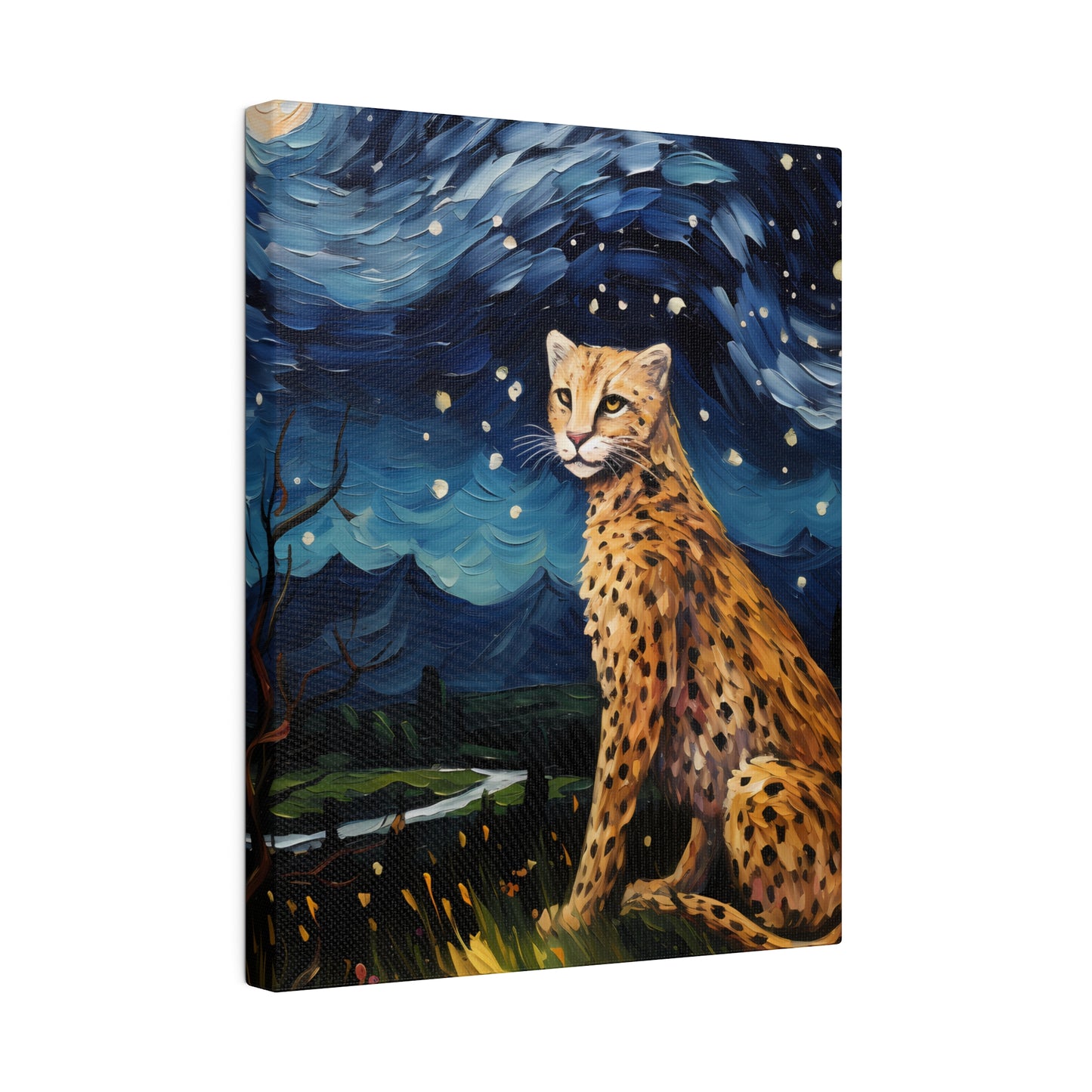 Starry Night Reimagined: Eco-Friendly Van Gogh-Style Canvas, Van Gogh Style Wall Art Starry Night Oil Painting on Stretched Canvas