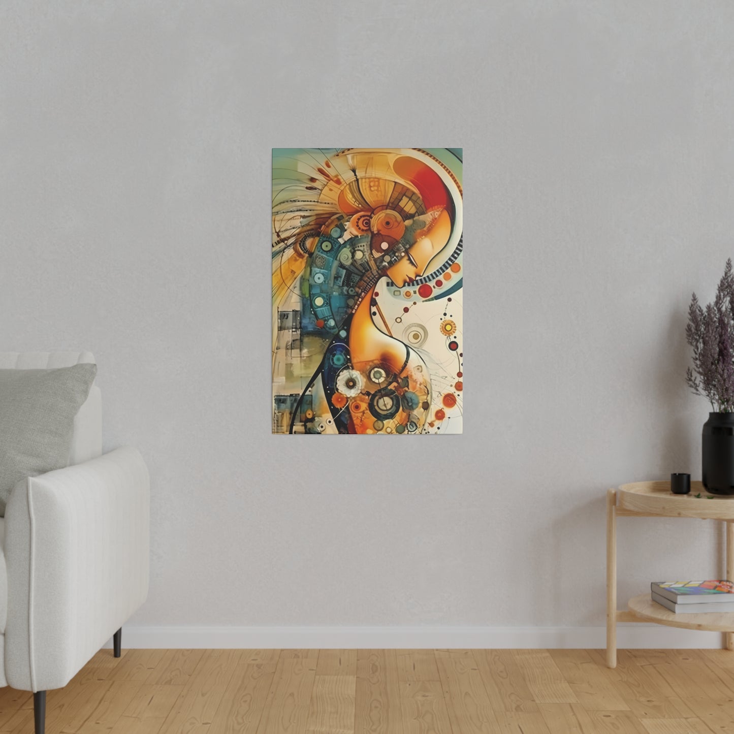 Nature's Elegance: Fibonacci Inspired Beauty - Canvas Art Celebrating Womanhood, Stretch Canvas Modern Wall Art