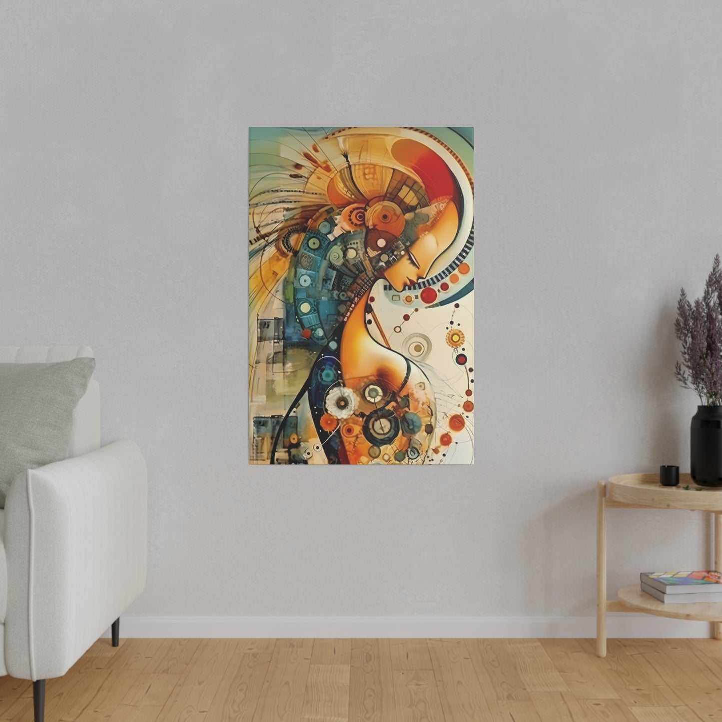 Nature's Elegance: Fibonacci Inspired Beauty - Canvas Art Celebrating Womanhood, Stretch Canvas Modern Wall Art