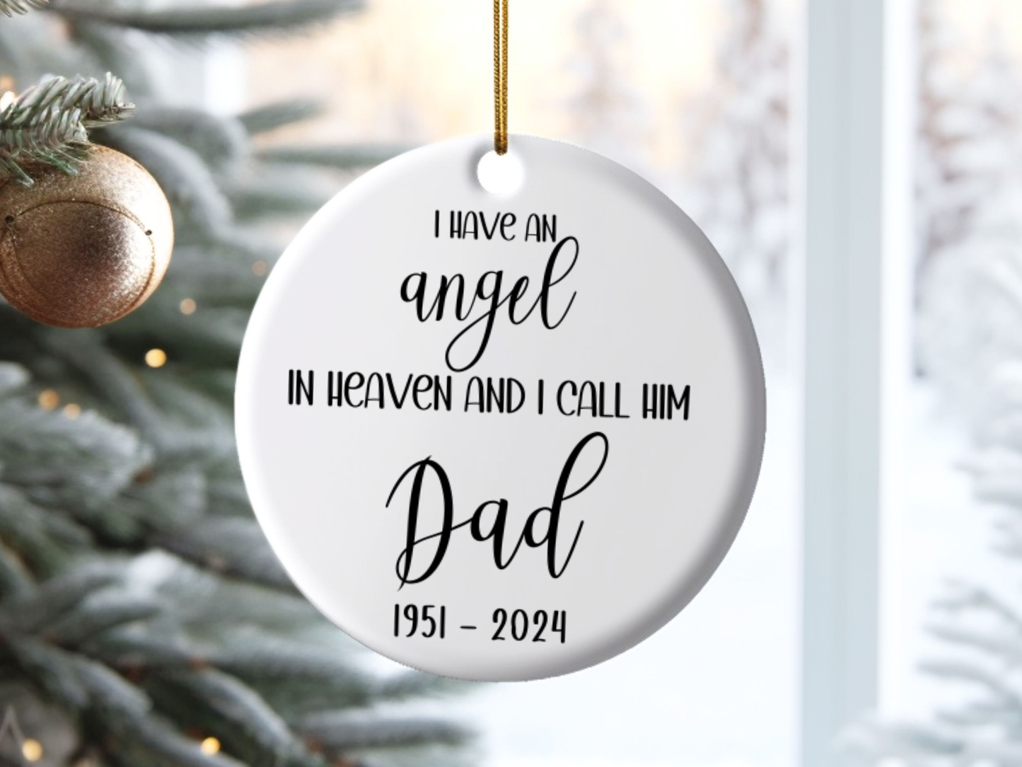 Personalized Memorial Bauble Christmas Memory, Dad Remembrance Christmas Decoration