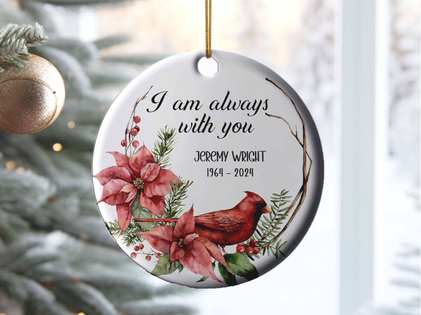 Personalized Memorial Bauble Christmas Memory, Porcelain Ornament Remembrance Christmas Decoration