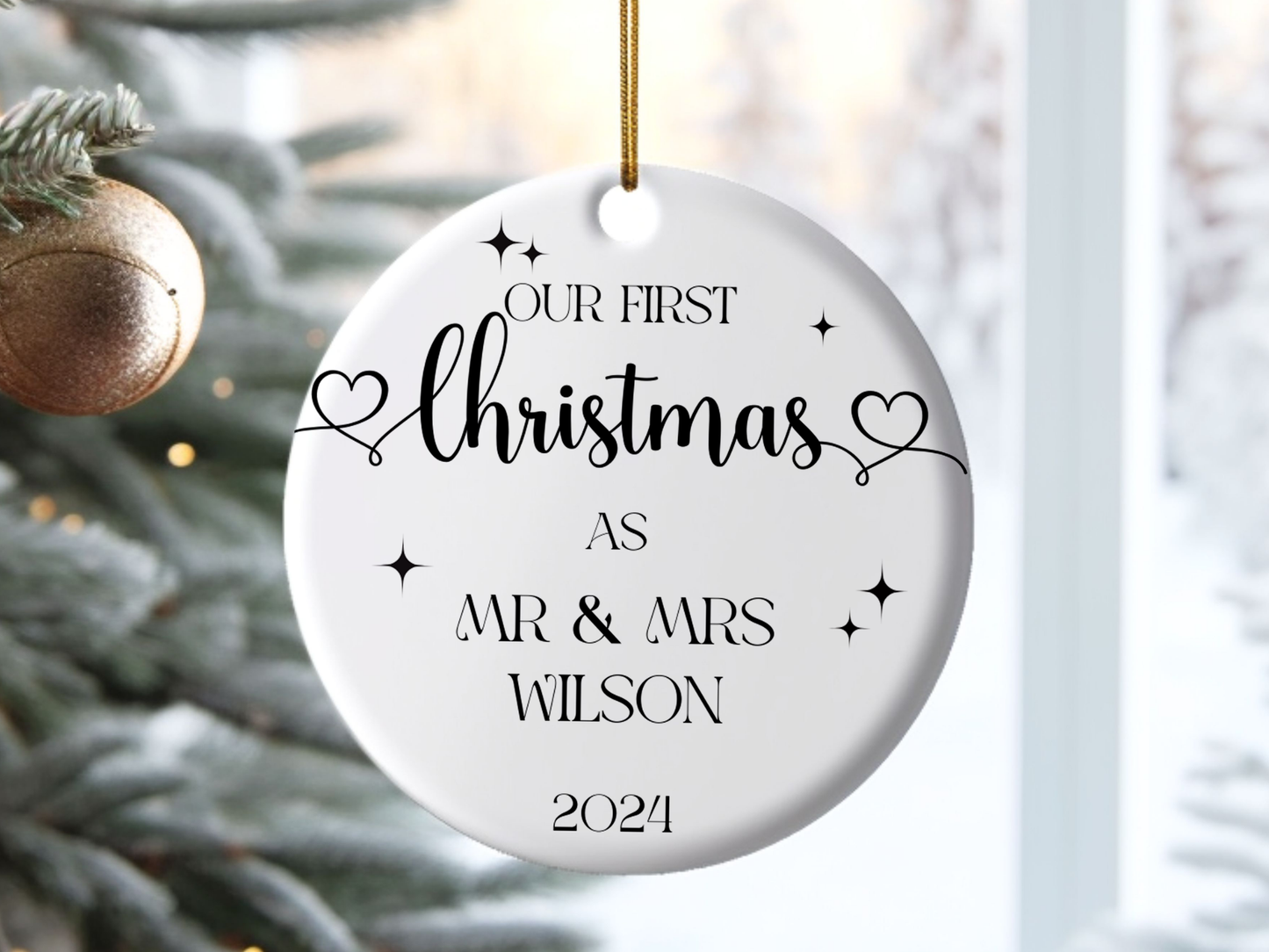 Personalized First Christmas as Mr & Mrs Ornament, Personalised Wedding Ornament, Mr & Mr, Mrs and Mrs Christmas Ornament, Couples Gift