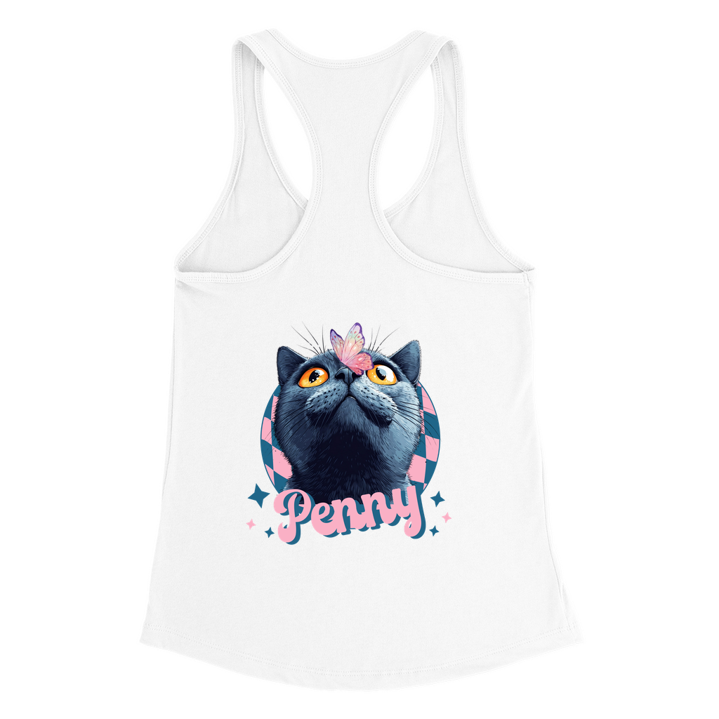 Next Level 1533 Women’s Racerback Tank Top – Whimsical Animal & Insect Portrait.