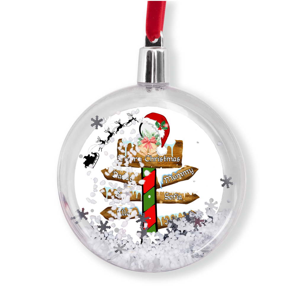 Personalized North Pole Snowglobe Ornament: Your Family's Winter Wonderland!