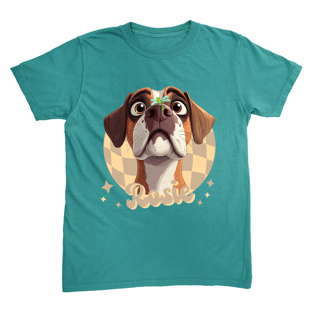 Comfort Colors 1717 Heavyweight Unisex T-Shirt - Whimsical Animal & Insect Portrait With FRONT IMAGE PLACEMENT, Dog Tee, Cat T-shirt.