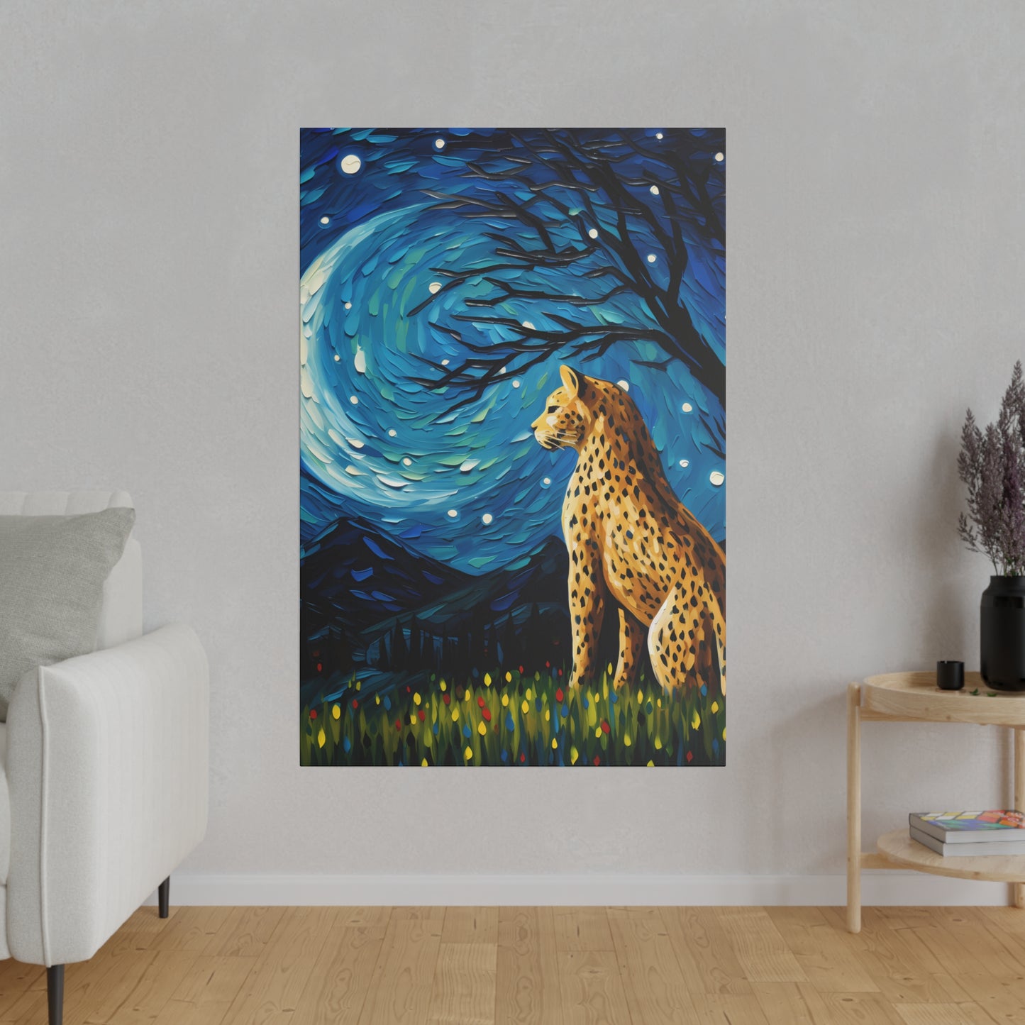 Starry Night Reimagined: Eco-Friendly Van Gogh-Style Canvas, Van Gogh Style Wall Art Starry Night Oil Painting on Stretched Canvas