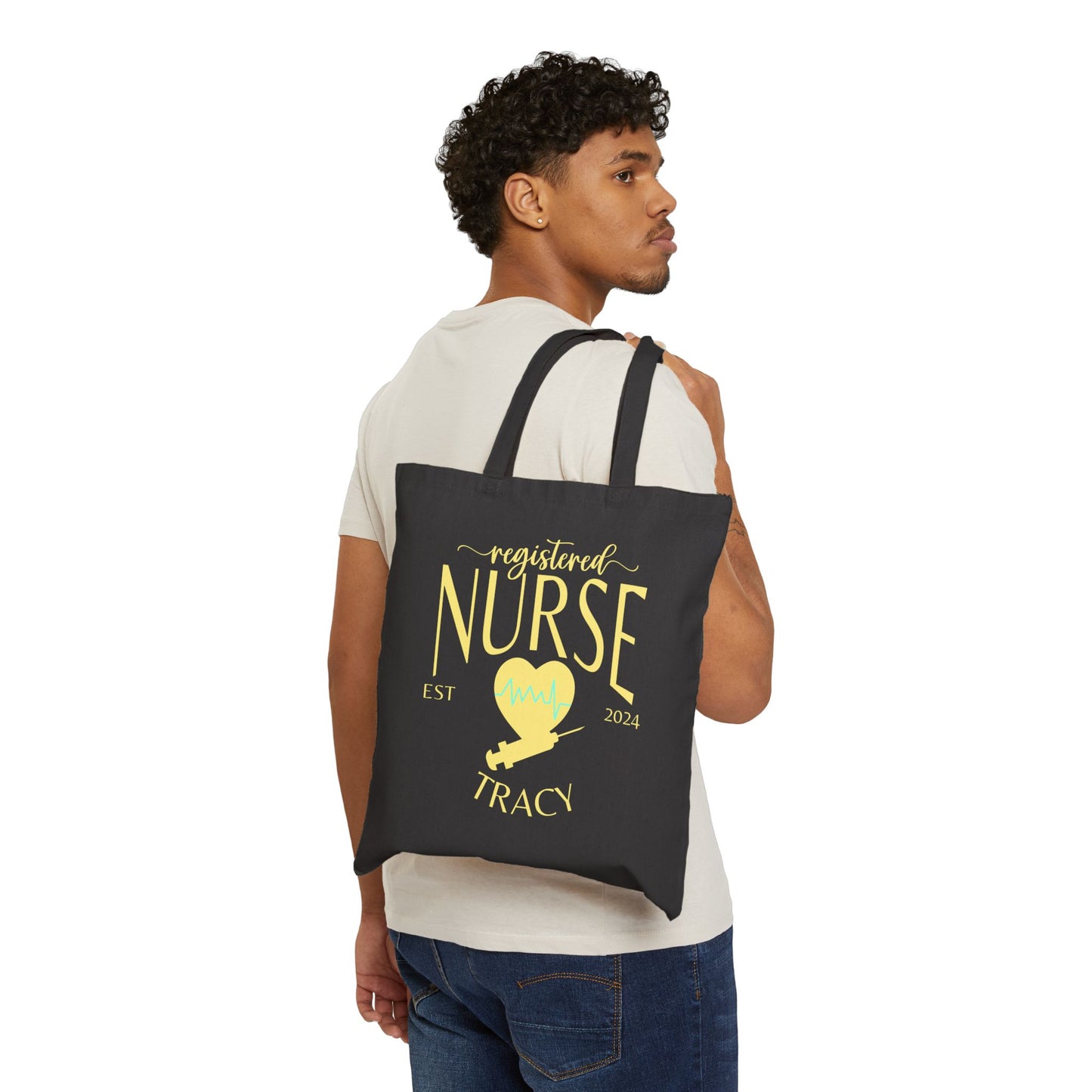 Personalized Cotton Canvas Nurse Tote Bags – Customizable with your Speciality, Name and Year of Graduation, Cute Canvas Tote Bag Gift for Nurse Eco-friendly Bag