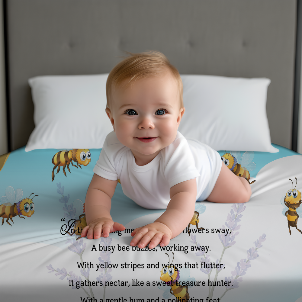 Introducing our adorable luxurious super soft Velveteen Children's Bee Blanket, the perfect Cuddle companion, Kid's Rhyme Blanket