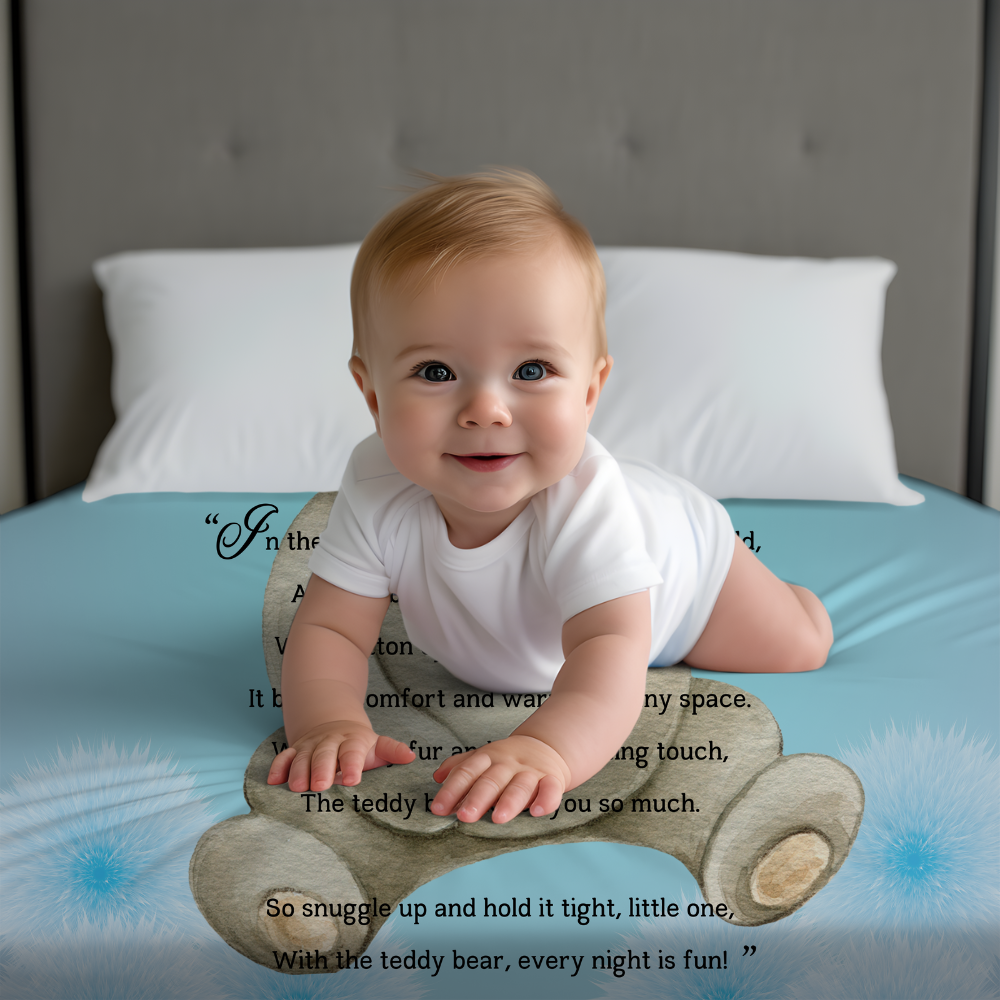 Introducing our adorable luxurious super soft Velveteen Children's Teddy Bear Blanket, the perfect Cuddle companion, Kid's Rhyme Blanket