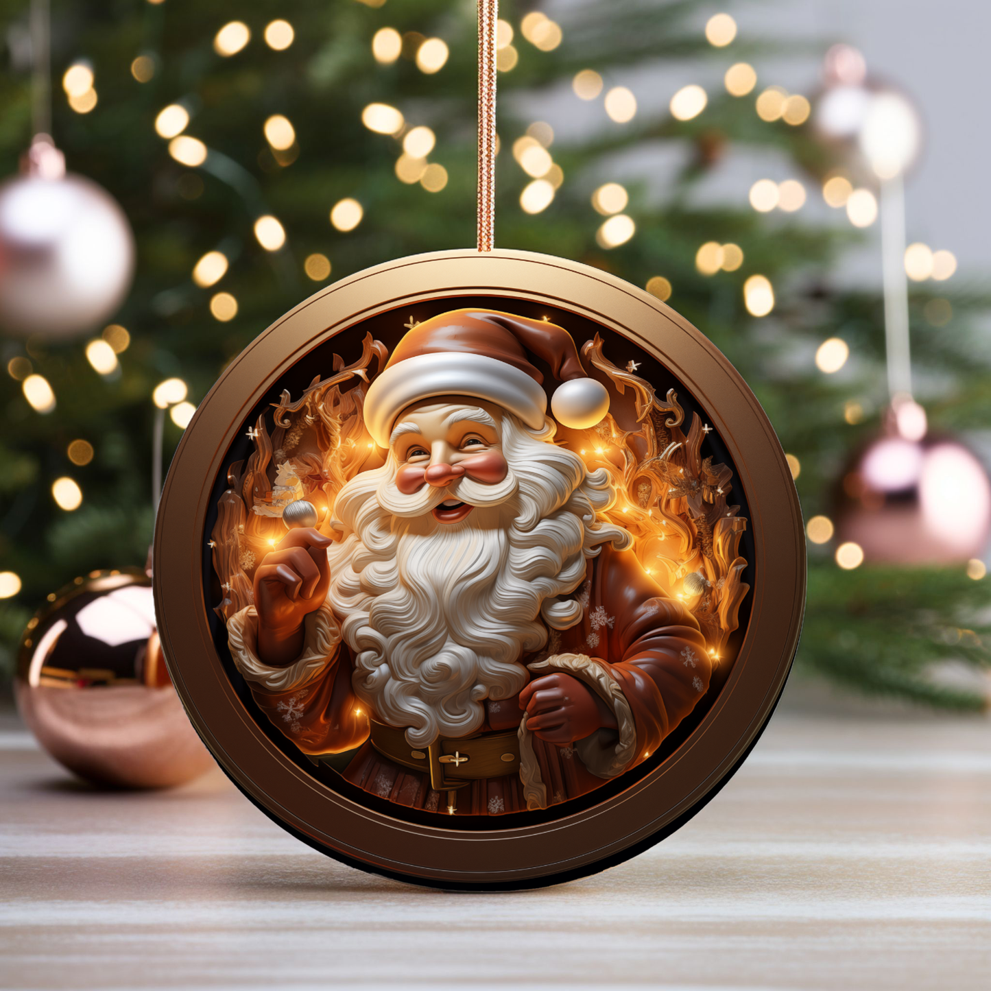 Radiant 3D Porcelain Christmas Ornament:  Elegance in Every Detail for Your Holiday Joy!