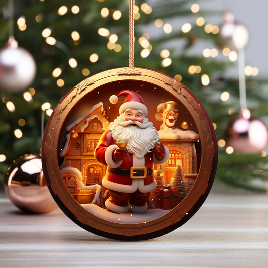 Radiant 3D Porcelain Christmas Ornament:  Elegance in Every Detail for Your Holiday Joy!