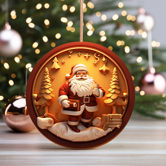 Radiant 3D Porcelain Christmas Ornament:  Elegance in Every Detail for Your Holiday Joy!