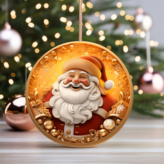 Radiant 3D Porcelain Christmas Ornament:  Elegance in Every Detail for Your Holiday Joy!