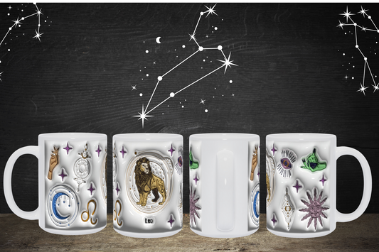 Cosmic Brew:  Inflated Zodiac Sign Mugs – “Leo”
