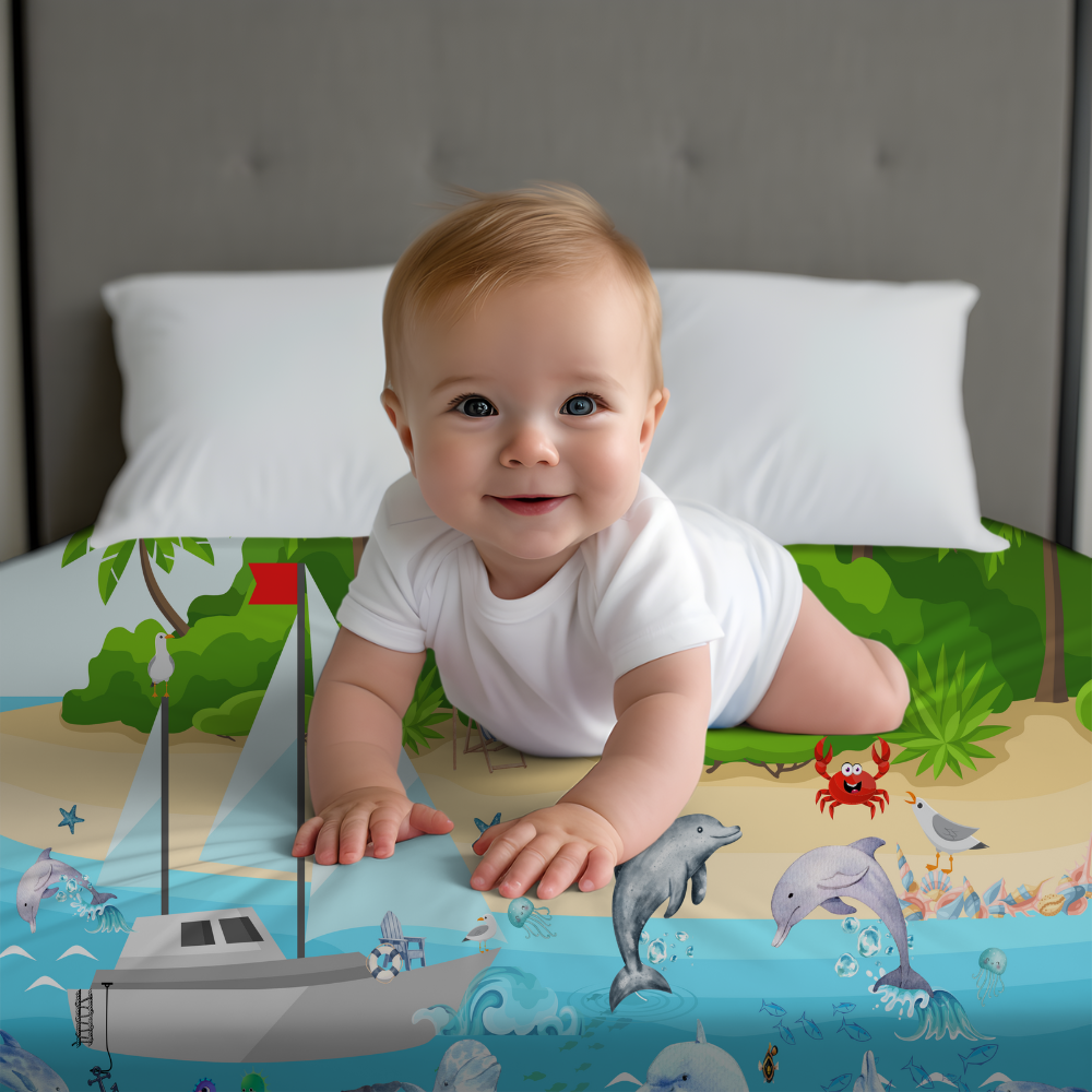 Introducing our adorable luxurious super soft Velveteen Children's Dolphin Blanket, the perfect Cuddle companion, Kid's Rhyme Blanket