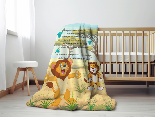 Introducing our adorable Velveteen Children's Lion Blanket, the perfect Cuddle companion!