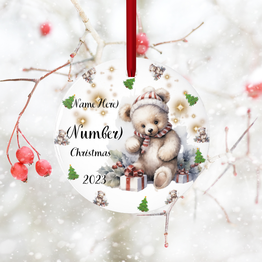 Customized Baby's 1st (or 2nd) Christmas Porcelain Ornament:  Cherish Moments