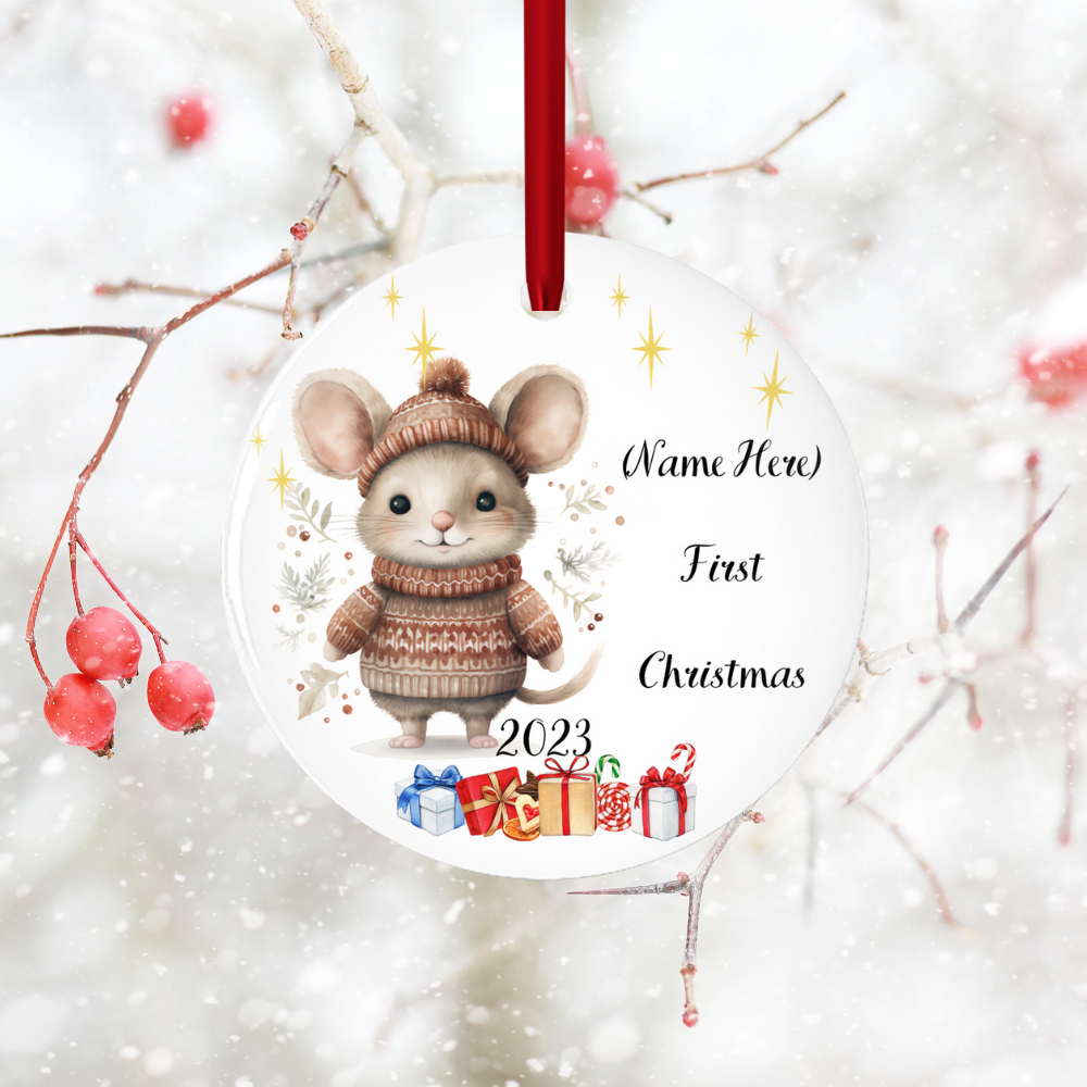 Custom Baby's 1st Christmas Porcelain Ornament:  Cherish Moments