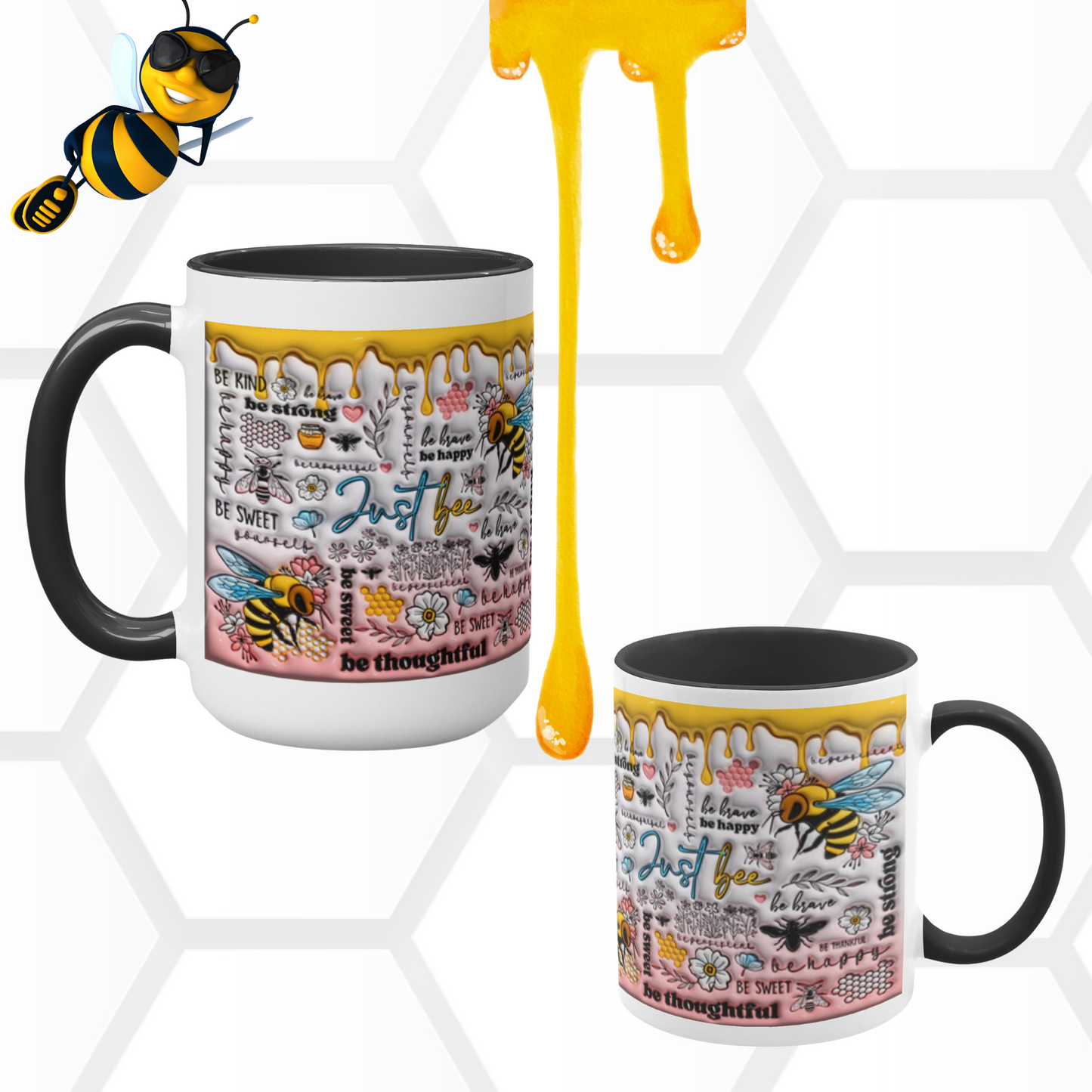 Buzzing with Inspiration:  Inflated Bee-Themed Inspirational Mugs