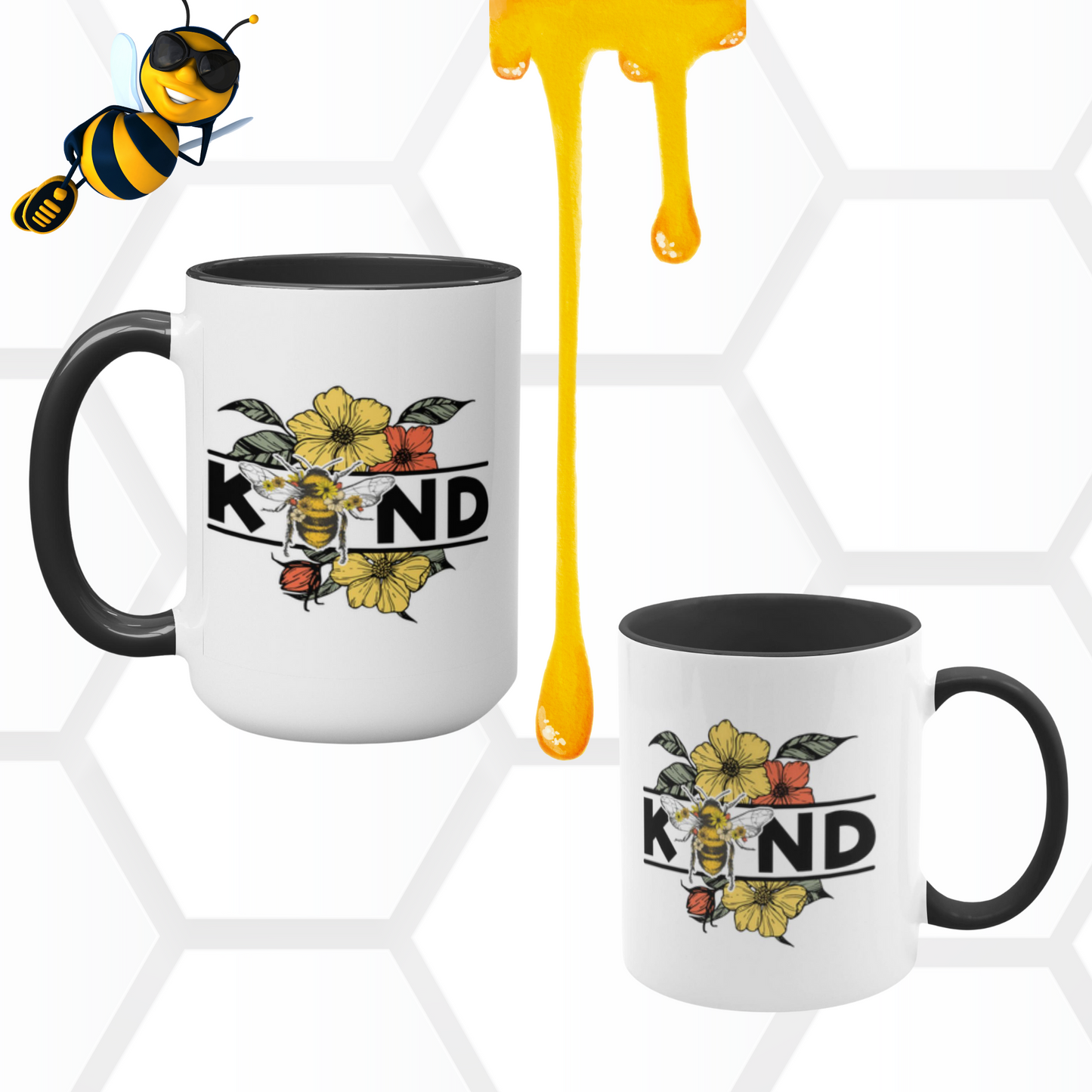 Buzzing with Inspiration:  Bee-Themed Inspirational Mugs – “Bee Kind”