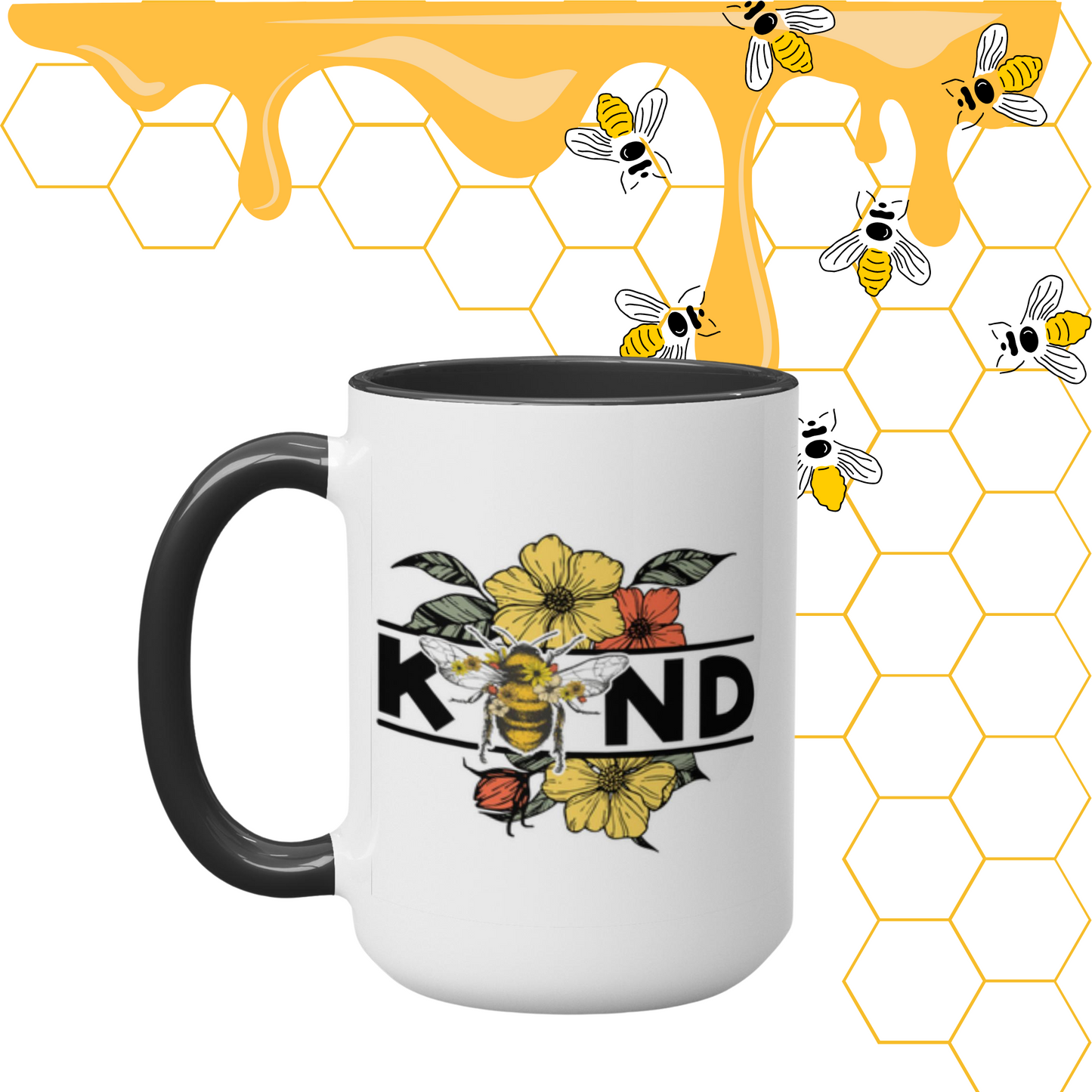 Buzzing with Inspiration:  Bee-Themed Inspirational Mugs – “Bee Kind”