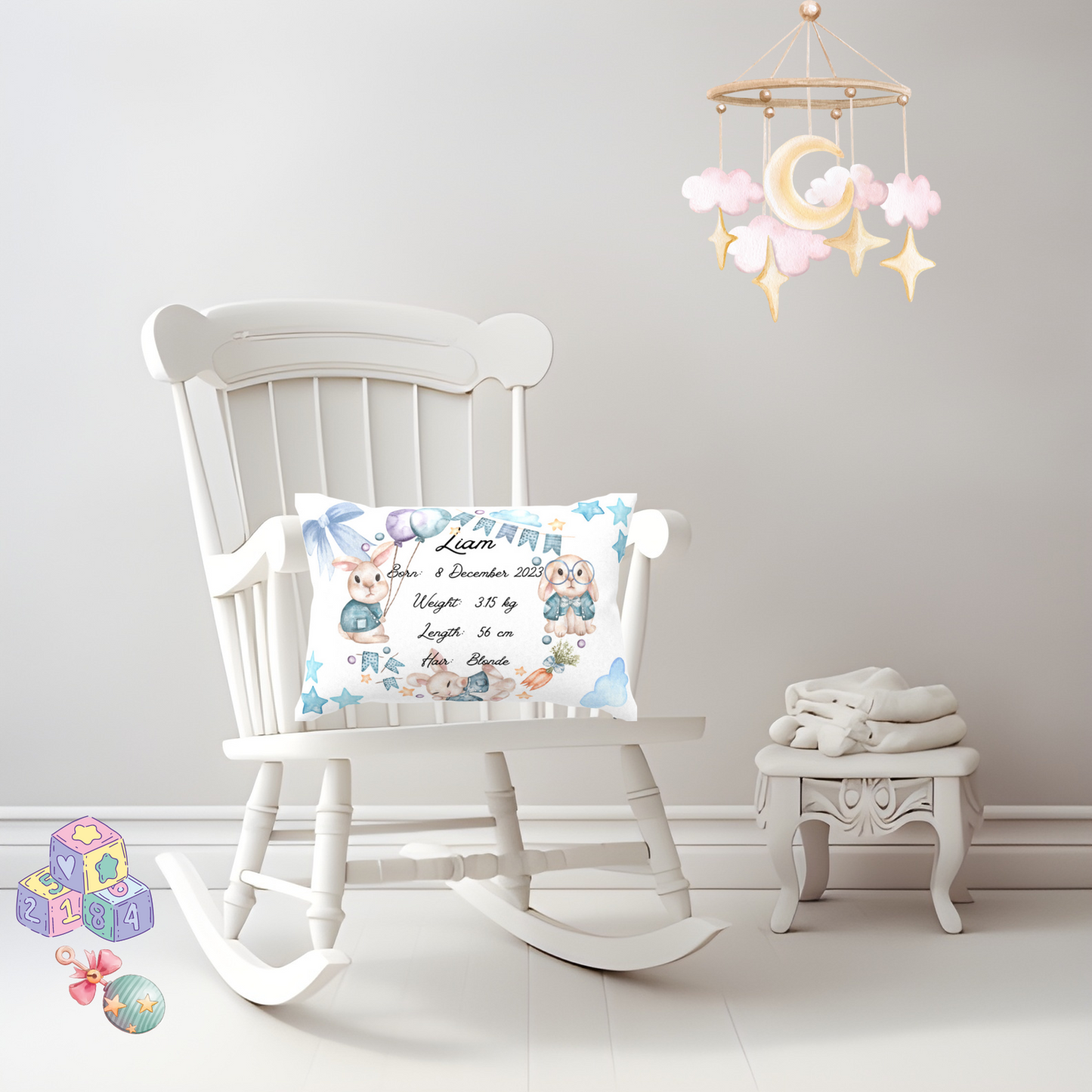 Personalised plush faux suede Bunny Throw Cushion, a cherished keepsake for life's precious moments!