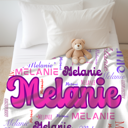 Unveil the Magic: Personalized Children's Blankets - A Symphony of Colors, Fonts and Comfort for Cherished Bedtime Moments!