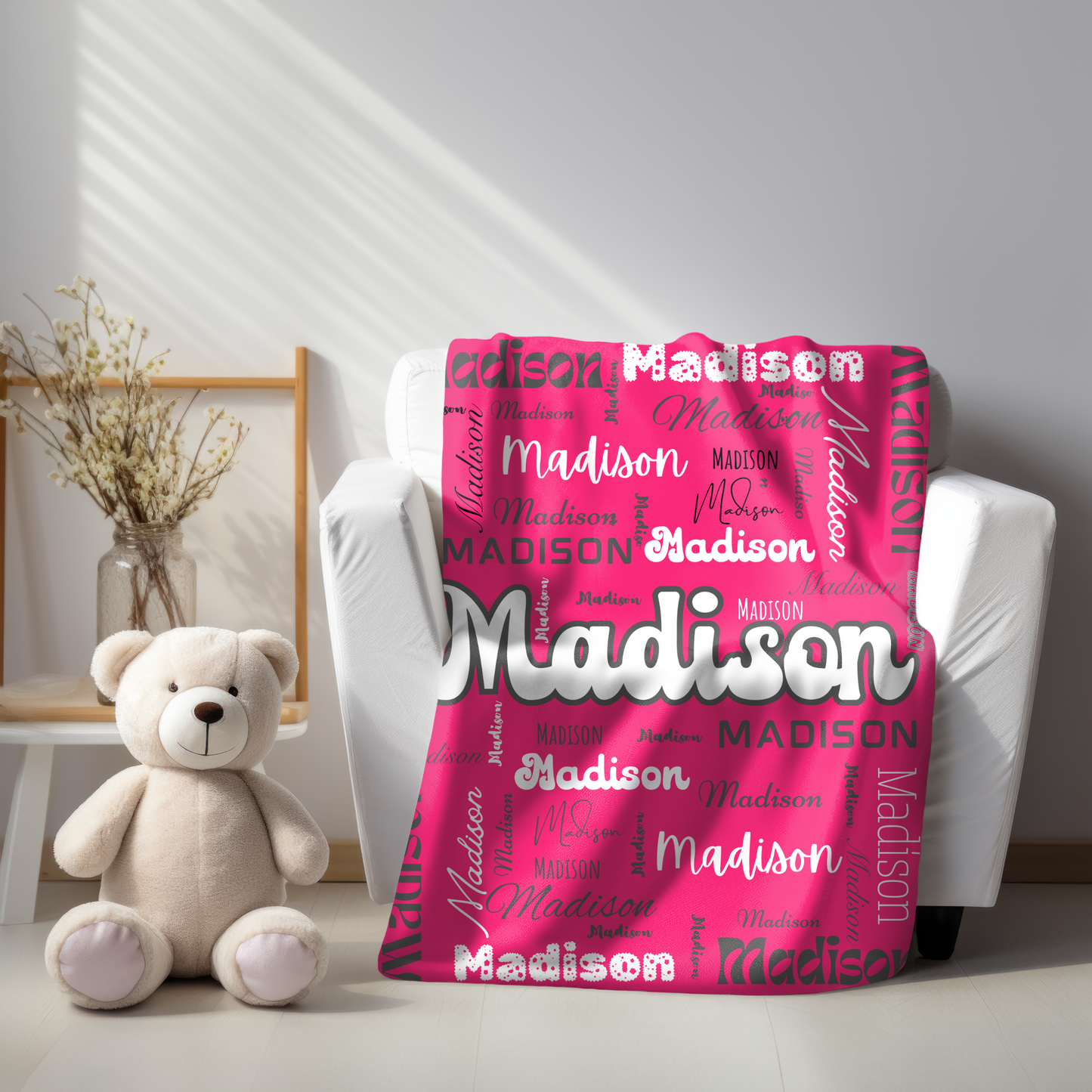 Unveil the Magic: Personalized Children's Blankets - A Symphony of Colors, Fonts and Comfort for Cherished Bedtime Moments!