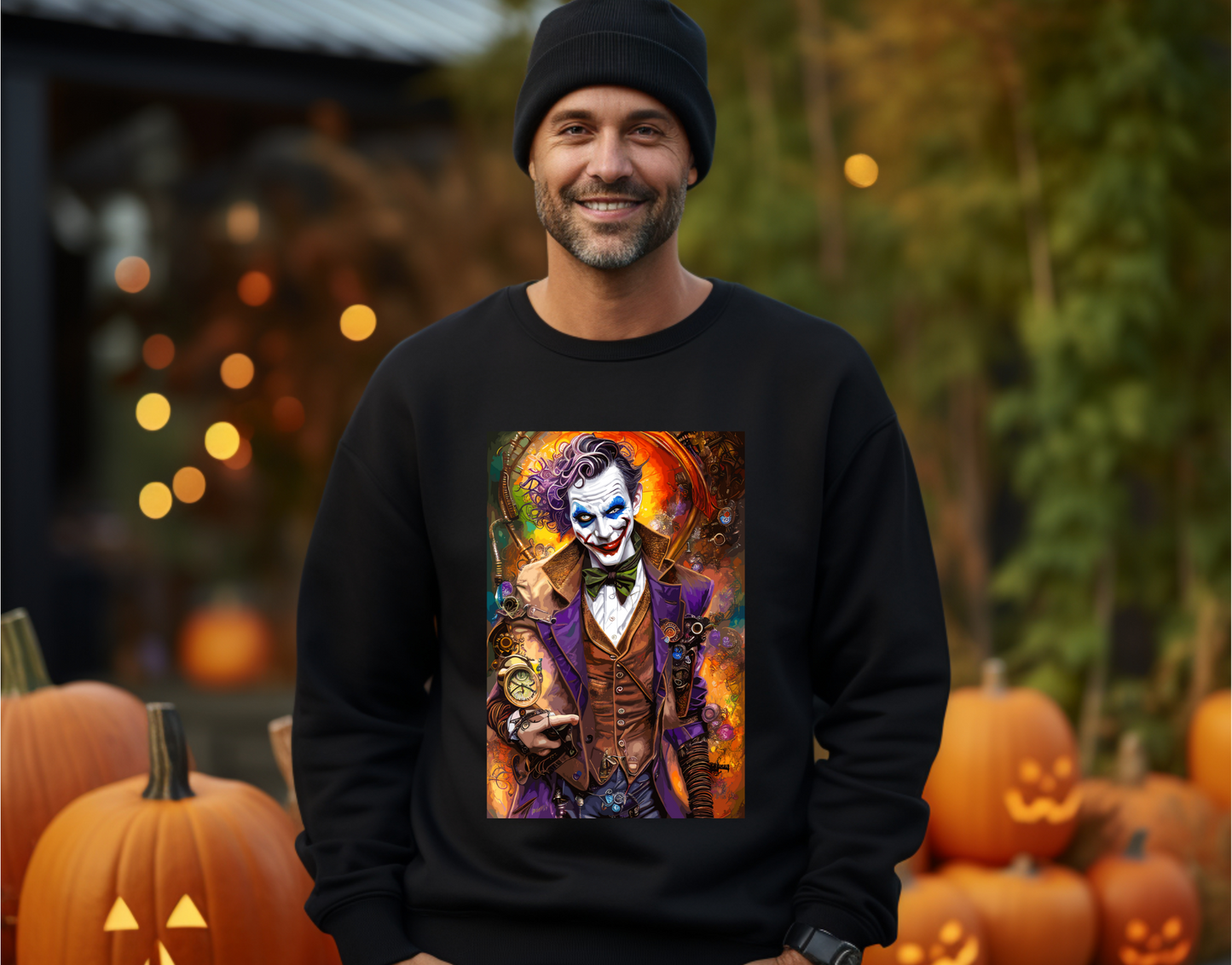 Steampunk Joker Sweatshirt, for a casual look or special occasions like Halloween