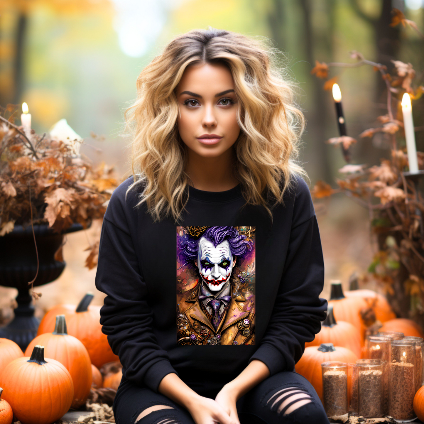 Steampunk Joker Sweatshirt, for a casual look or special occasions like Halloween!