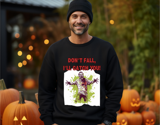 Explore our bewitching collection of Halloween sweatshirts, showcasing the mysterious allure of a zombie on the front.