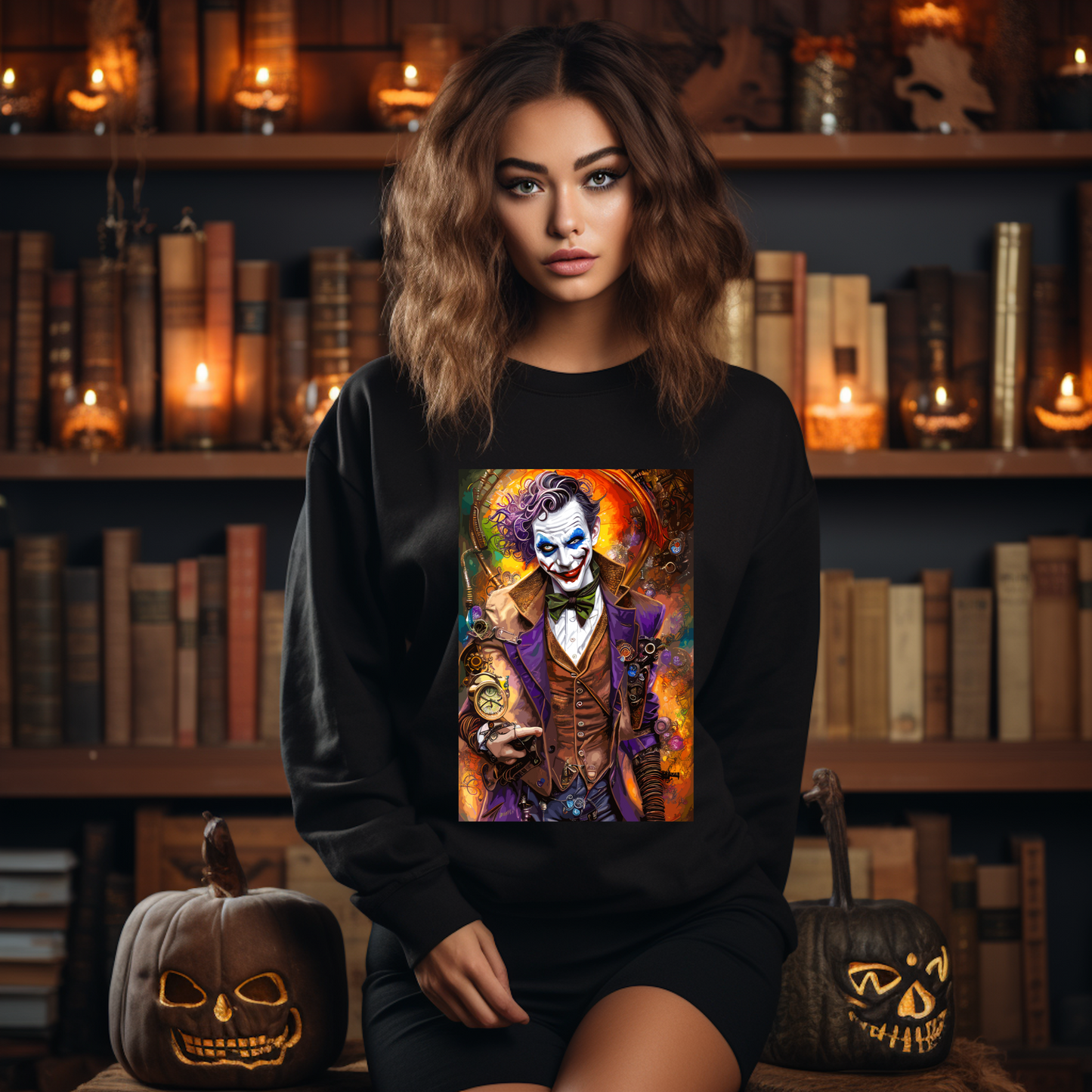 Steampunk Joker Sweatshirt, for a casual look or special occasions like Halloween