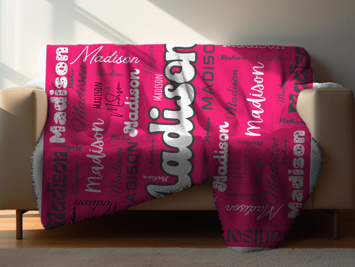 Unveil the Magic: Personalized Children's Blankets - A Symphony of Colors, Fonts and Comfort for Cherished Bedtime Moments!